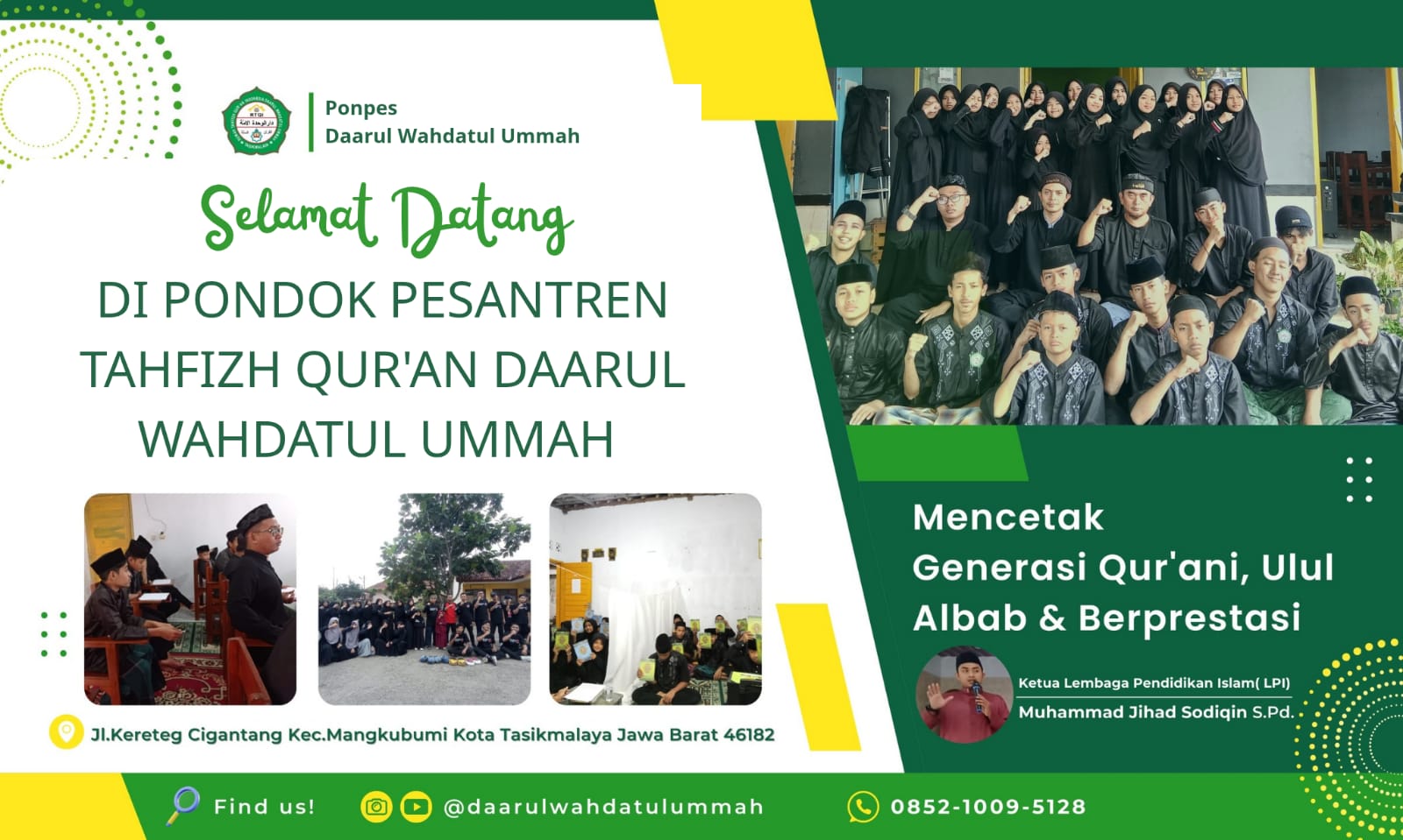 Gambar Selamat Datang di ponpes Tahfizh Qur'an Daarul Wahdatul Ummah 